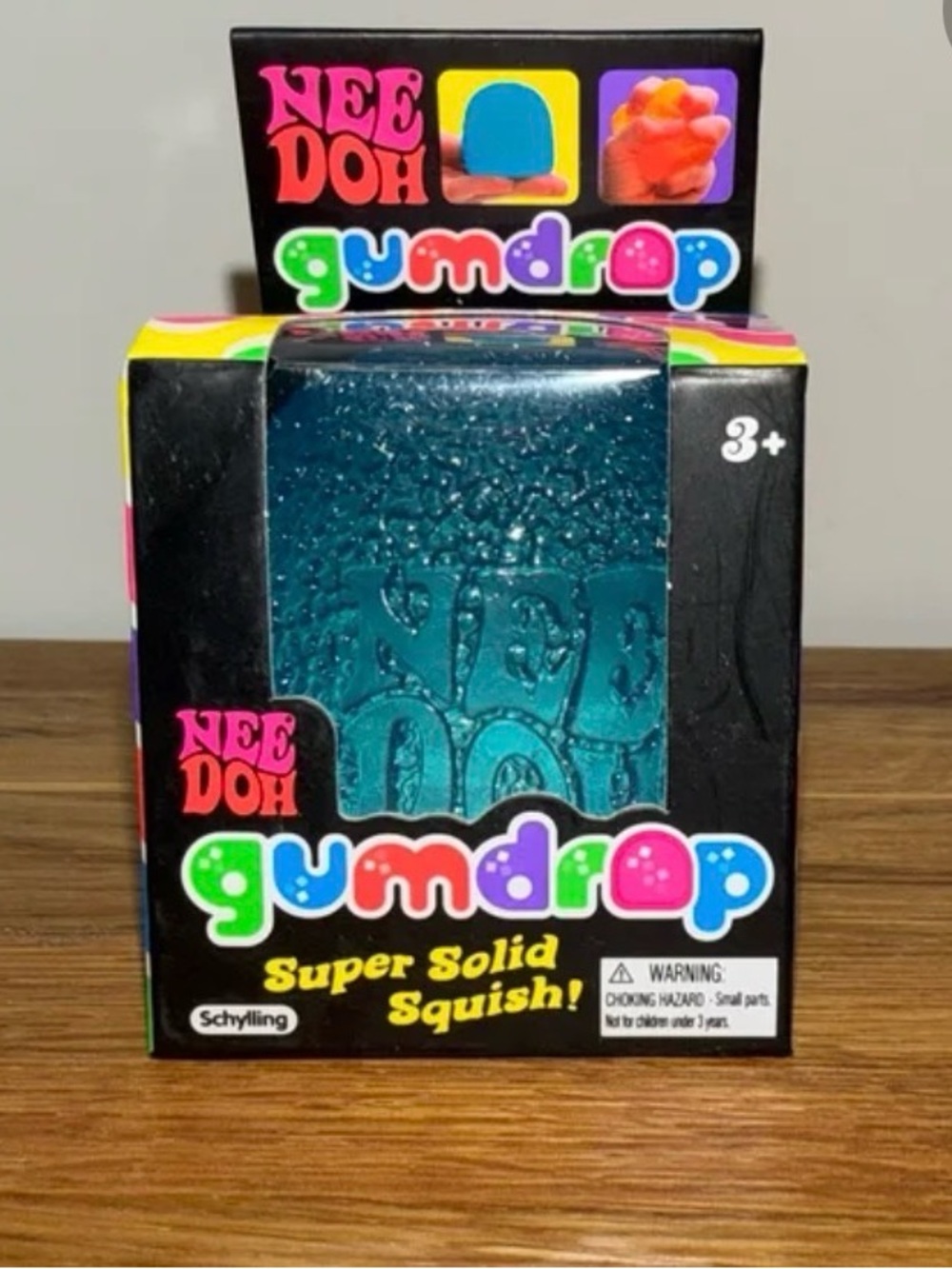 Nee Doh Gumdrop Super Solid Squish Toy - Teal Blue